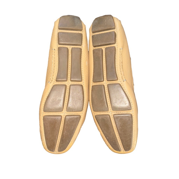 PRADA Women’s 37.5 (US 7) Sand Leather Beige Loafers Flats Shoes - Picture 6 of 9